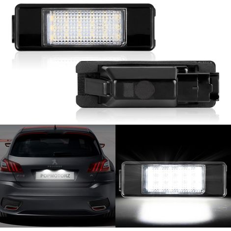 2 Pièces LED Éclairage de Plaque d'immatriculation pour 106 1007 207 307 308 30008 Expert 406 407 508 Berlingo C2 C3 C4 C5 C6 C8, LED Feux Plaque Immatriculation 2835 SMD (1/5)