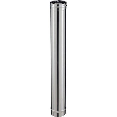 Poujoulat – Conduit de fumée pour poêle à pellets – Éléments droits noir mat 80-130 – Longueur 1000mm – PGI pour installation facile
