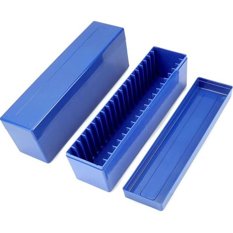 Lot de 2 boîtes de rangement pour pièces de monnaie, compatibles avec 20 supports pour pièces, boîte en plastique bleue pour collectionneurs. (1/4)