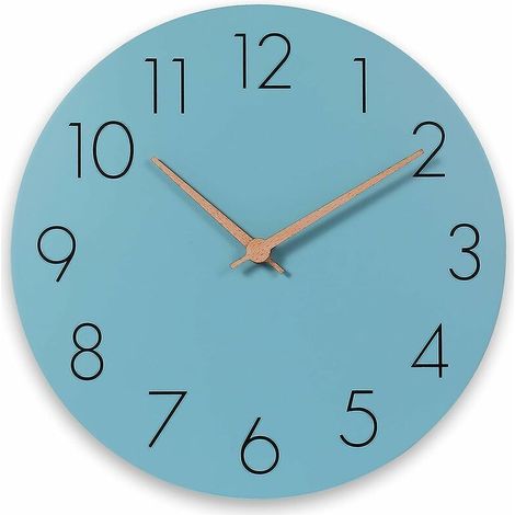 30cm Frameless Wooden Wall Clock for Living Room, Battery Operated (1/5)