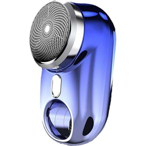 Mini-USB-Rasierer mit LED-Ladeanzeige – Herren-Reise-Barttrimmer – Wiederaufladbarer, tragbarer Elektrorasierer, Blau (1/5)