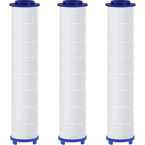 Set mit 3 PP-Baumwollfilterbällen mit Calciumsulfit für HAPPUP Duschkopf, Filterkartusche für Sedimente, Duschkopffilter 10,5 x 2 cm (1/5)