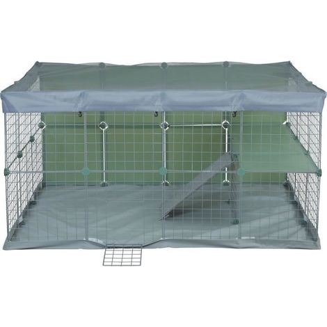 Zolux – Enclos modulable pour lapins – Habitat modulable Neopark 140x105x70 cm – 1,84 m² – 32 panneaux avec échelle et tapis de sol inclus (1/5)
