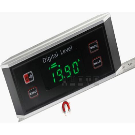 1 inclinomètre numérique, affichage rétroéclairé, alarme sonore à 0°/90°, étanchéité IP65, mesure absolue et relative (1/5)