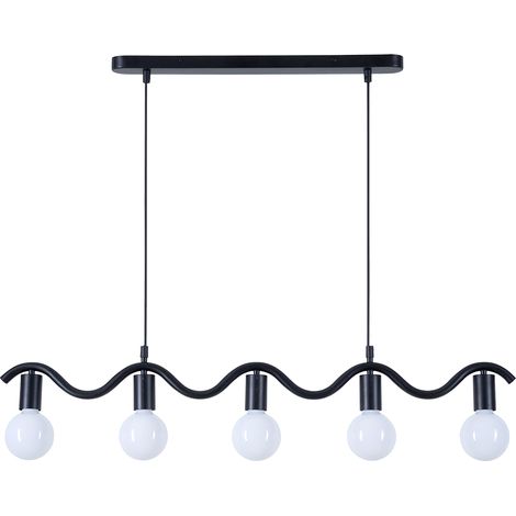 Suspension Wama 5 lampes en métal noir (1/5)