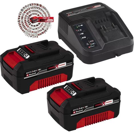 Einhell 18v Power X-Change PXC Starter Kit - 2x 3.0Ah Battery + 3ah Fast Charger (1/5)