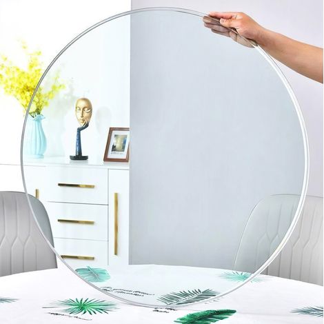 Tablero de mesa redondo de vidrio templado transparente, Ø 51 cm, grosor 0,6 cm, REDOM (1/5)