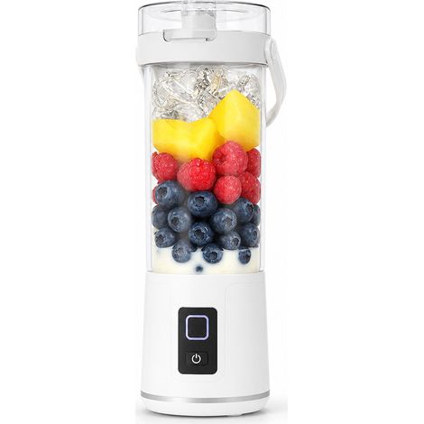 Blender Portable Sans Fil Blanc à Bouton, Gobelet Électrique pour Jus et Smoothies, Moteur 7,4 V (1/5)