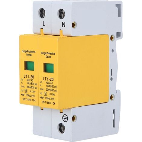 Dispositif de protection contre les surtensions, module jaune, 2P LT120 20ka, appareils modulaires anti-tonnerre (1/5)