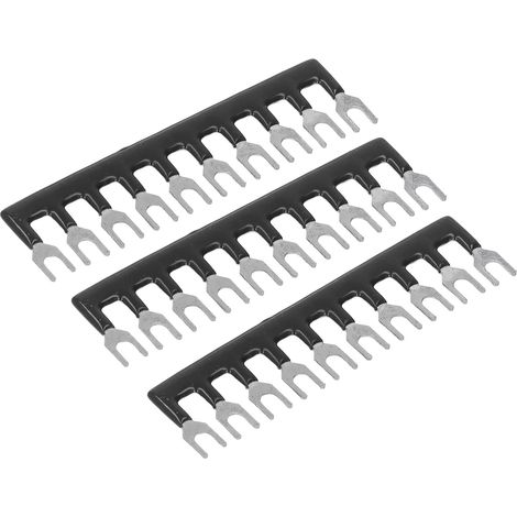 Bornier à Barrière 8 Pôles 400V 15A Noir - Lot de 10 avec Isolation Pré-installée (1/5)