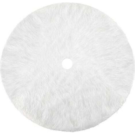[NEVER USED] White Plush Snow Christmas Tree Skirt, Christmas Tree Decorations, Holiday Mat, Tree Base Cover, Christmas Tree Skirt, 90cm/35 Inches