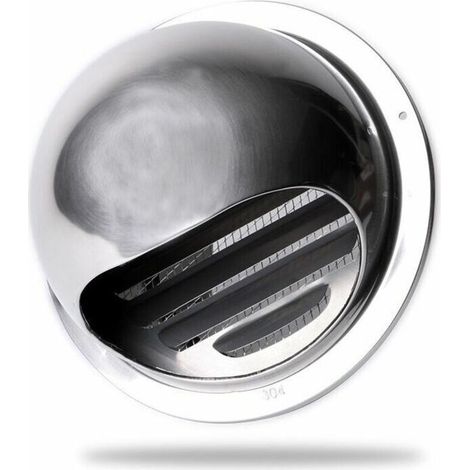 Grille Ventilation 100 mm Grille Aeration Inox Haute Qualité Grille Aération Extérieur Avec Moustiquaire Protège la Façade et Empêche l'entrée d'air Froid/Grille Inox (1/5)