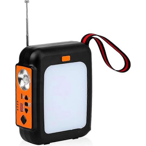 Radio d'urgence à manivelle 10 000 mAh avec alerte météo FM, radio solaire à manivelle 3 positions, haut-parleur Bluetooth et lampe torche LED. (1/5)