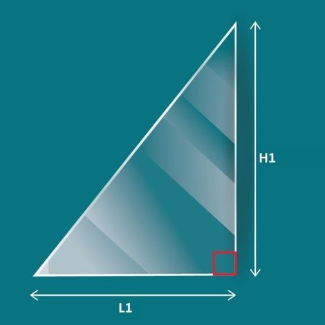 Vitre Invicta POW-WOW - Verre Triangle isocèle Côté gauche pour poêle à bois - 224 x 610 x 4 mm - 4 mm (1/4)