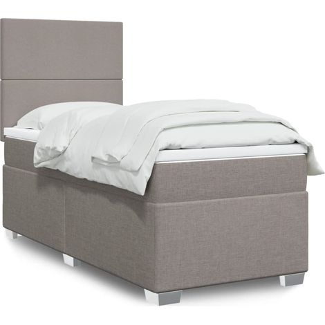 Boxspringbett mit Matratze Taupe 90x200 cm Stoff (1/5)