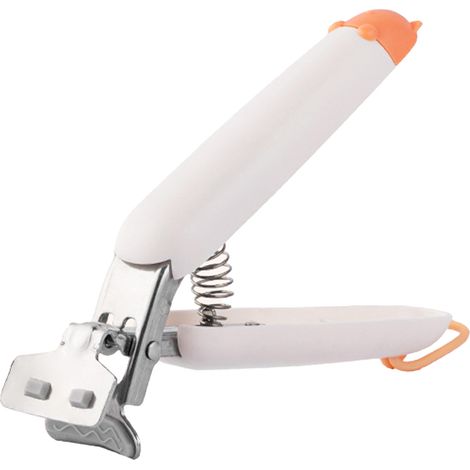 Pince à bol de cuisine anti-brûlure, résistante à la chaleur, en acier inoxydable, pour plaque de cuisson, blanche (1/5)