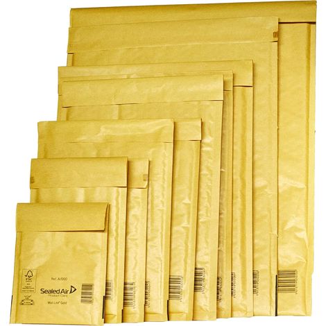 50 x K/7 (350 x 470mm) Mail Lite Gold Padded Envelopes