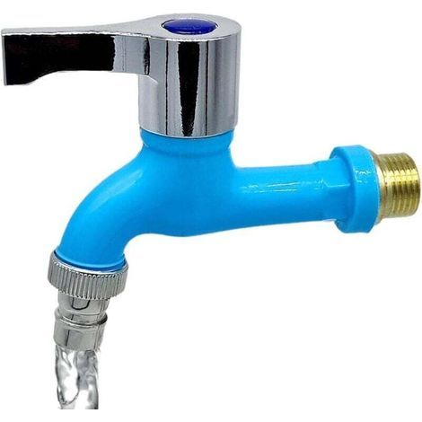 Miscelatore per lavabo, rubinetto per lavabo da bagno a risparmio idrico 2.0Mpa, rubinetto per acqua fredda resistente da 1/2" - Blu (1/4)