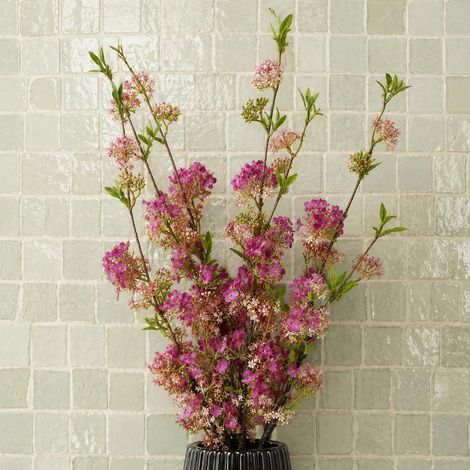 Pack of 6 x 100cm Pink Blossom Spray Stem - Premium Quality (1/5)