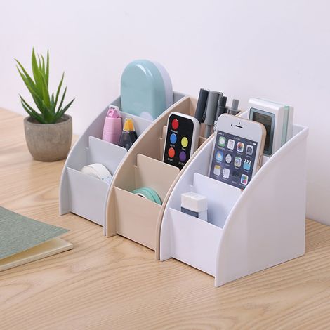 Boîte De Rangement - Organisateur De Bureau À 3 Compartiments - Pour Articles De Bureau Et Cosmétiques - 13 X 11,5 X 9 Cm - 1 Pièce (1/5)