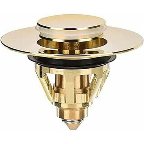 – Bonde de lavabo en laiton anti-obstruction – Filtre intégré – Installation rapide – Diamètre 34 à 36 mm – Évite les obstructions (1/5)