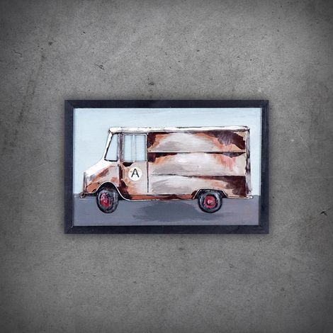Quadro 3D in metallo LOFT DELIVERY CAR 60x40 cm