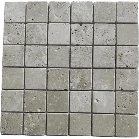 Mosaico Travertino - ALBEDO PIERRE - Noce - 30,5x30,5 cm - Uso Interno/Esterno - Resistente