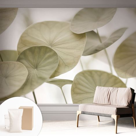 Tapete Vliestapete mit Kleber für Wohnzimmer Schlafzimmer Küche - Wanddekoration  Natürliche Eleganz 312x219 cm (1/5)