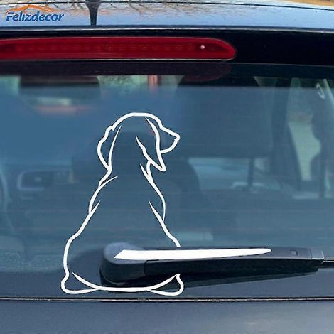 Autocollant vinyle pour voiture, motif chien, pare-brise, essuie-glaces, amovible, S1435 (1/2)