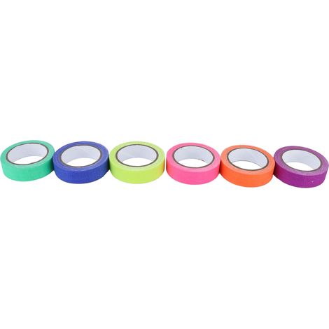 Lot de 6 rubans adhésifs fluorescents UV en coton, 6 couleurs, accessoires de scène. (1/5)