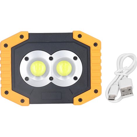 Lámpara de trabajo COB portátil e impermeable con soporte giratorio de 180° y baterías externas. (1/5)
