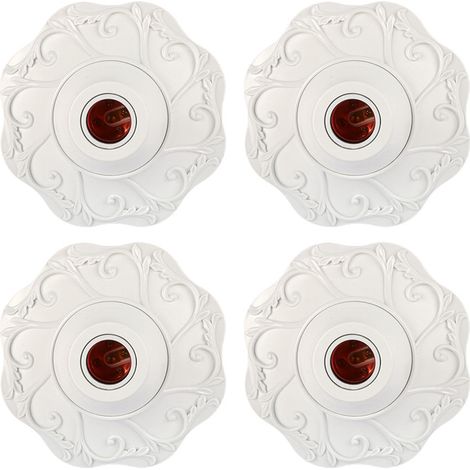 CILIA Lot de 4 Douille E27 Plafond et Mur Douille Ampoule en Saillie Douille E27 à Visser pour Lampe LED Idéal Douille de Chantier, Garage, Cave ( Or/Argent/Blanc )