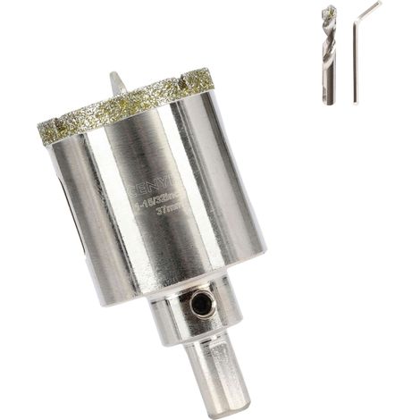 1-15/32 Pouce 37mm scie cloche carrelage foret diamant carrelage avec foret de centrage Revêtue de diamant Adaptée pour,Verre, Marbre, Porcelaine et Céramique (1/5)