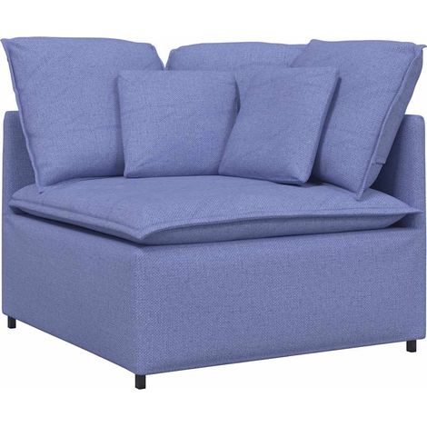 vidaXL Modulo Divano Angolare Modulare con Cuscini Blu Jeans 100 cm (1/5)
