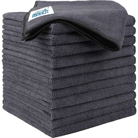 Lot de 12 chiffons de nettoyage en microfibre HOMEXCEL, serviettes en microfibre pour voiture, chiffons ultra-absorbants 40 x 40 cm