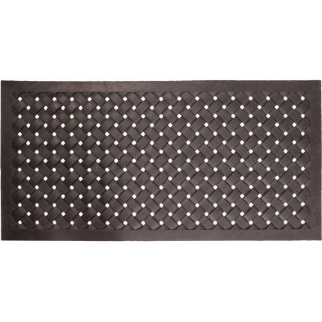 Paillasson en caoutchouc tressé - 120 x 60 cm - Noir - Livraison gratuite (1/2)