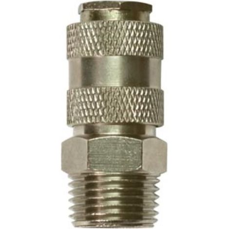 Stanley Schnellkupplung pneumatisch 1/2 Zoll Außengewinde, Luftanschluss für Kompressor, Kupplung für Druckluftwerkzeuge, Luftsteckverbinder Werkstatt, Druckluftanschluss universal