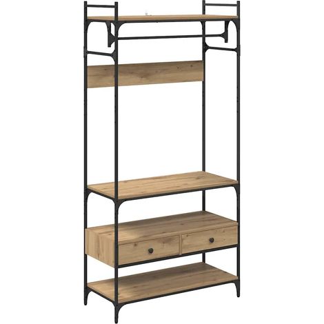 Armadio industriale con ampio spazio di archiviazione 89 x 39 x 184 cm in legno multistrato rovere artigianale 020052878