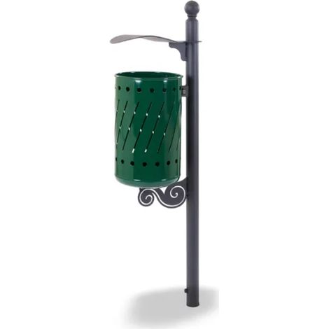 Cestino Ramblas 572 Giochipark acciaio zincato verniciato &Oslash35x52h urbano 35lt - RAL 6005 - Filo pavimento