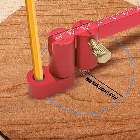 Carpentry Tracer Compass 300mm Aluminum Alloy Circular Ruler Marking Gauge for Aluminum Circles Carpentry Center Compass Point Circular Line Marker (1/4)