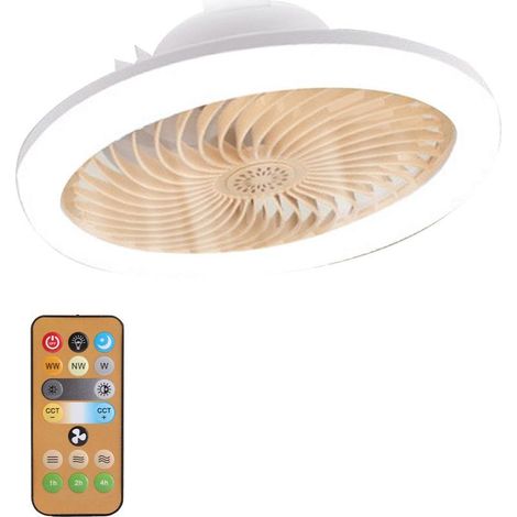 Ventilateur LED intelligent avec télécommande, lumière dimmable E27 et fonction aromathérapie pour chambre à coucher (1/5)