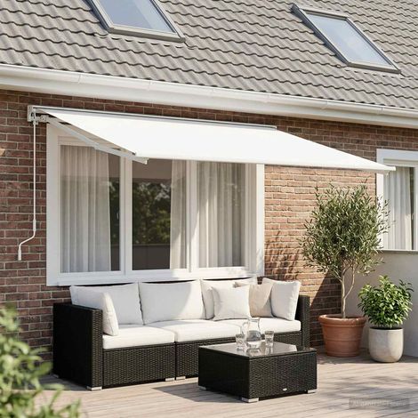 vidaXL Telo di ricambio per tenda da sole Bianco 300 x 250 cm (1/5)