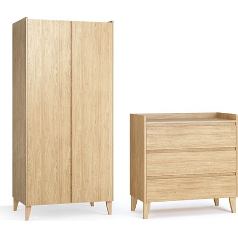 Kommode mit 3 Schubladen und 2-türigem Schrank Vox Muve Holz (1/5)