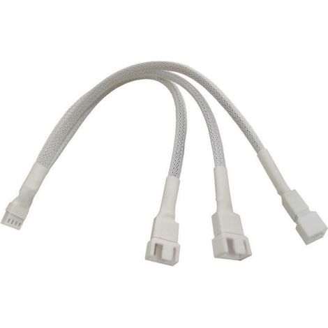 3-Wege-Lüfteradapterkabel für Computerkühlung, unterstützt Motherboard-Signalsynchronisation und stabile Stromversorgung, Weiß (Weiß) (1/5)