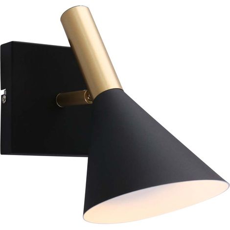 Applique spot lampe applique réglable lampe de chambre noir or (1/5)