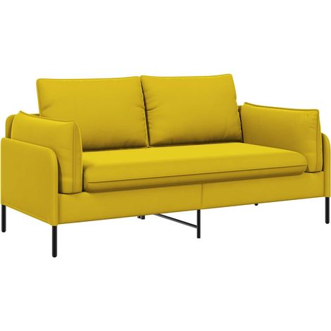 2-Seater Sofa 2-Seater Yellow 188 x 81 x 89 cm Velvet vidaXL (1/5)