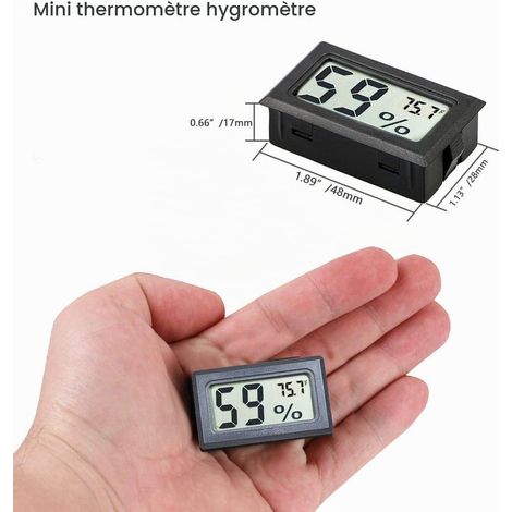 Mini Hygromètre Thermomètre Moniteur numérique de mesure d'humidité intérieure avec capteur de mesure de température Fahrenheit (1/5)