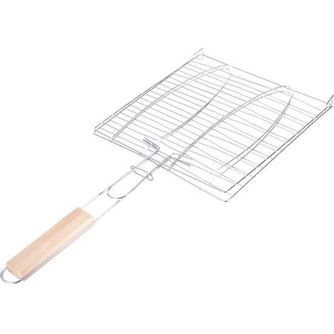 Juego de utensilios para barbacoa: clip de red para barbacoa de acero inoxidable，base para parrilla de pescado (1/2)