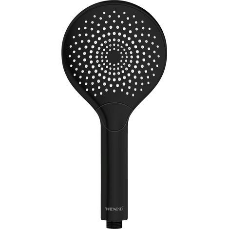 WENKO Duschkopf Watersaving Schwarz matt, Ø 12 cm, Schwarz, Kunststoff (ABS) schwarz (1/5)