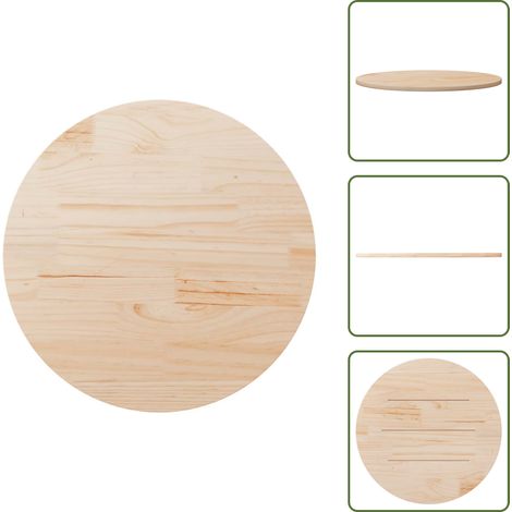 Dessus de table Ø90x2,5 cm Bois de pin massif - Dessus De Table - Plateau De Table - Bois De Pin - Table Ronde - Décoration Intérieure (1/5)